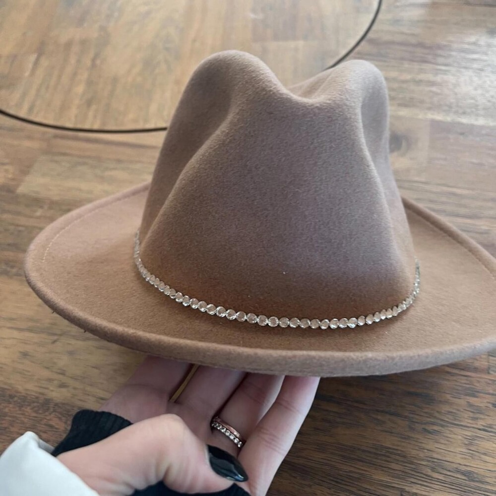 Yellow 108 100% Wool Fedora in Camel Size Large Coastal Cowgirl Desert Boho